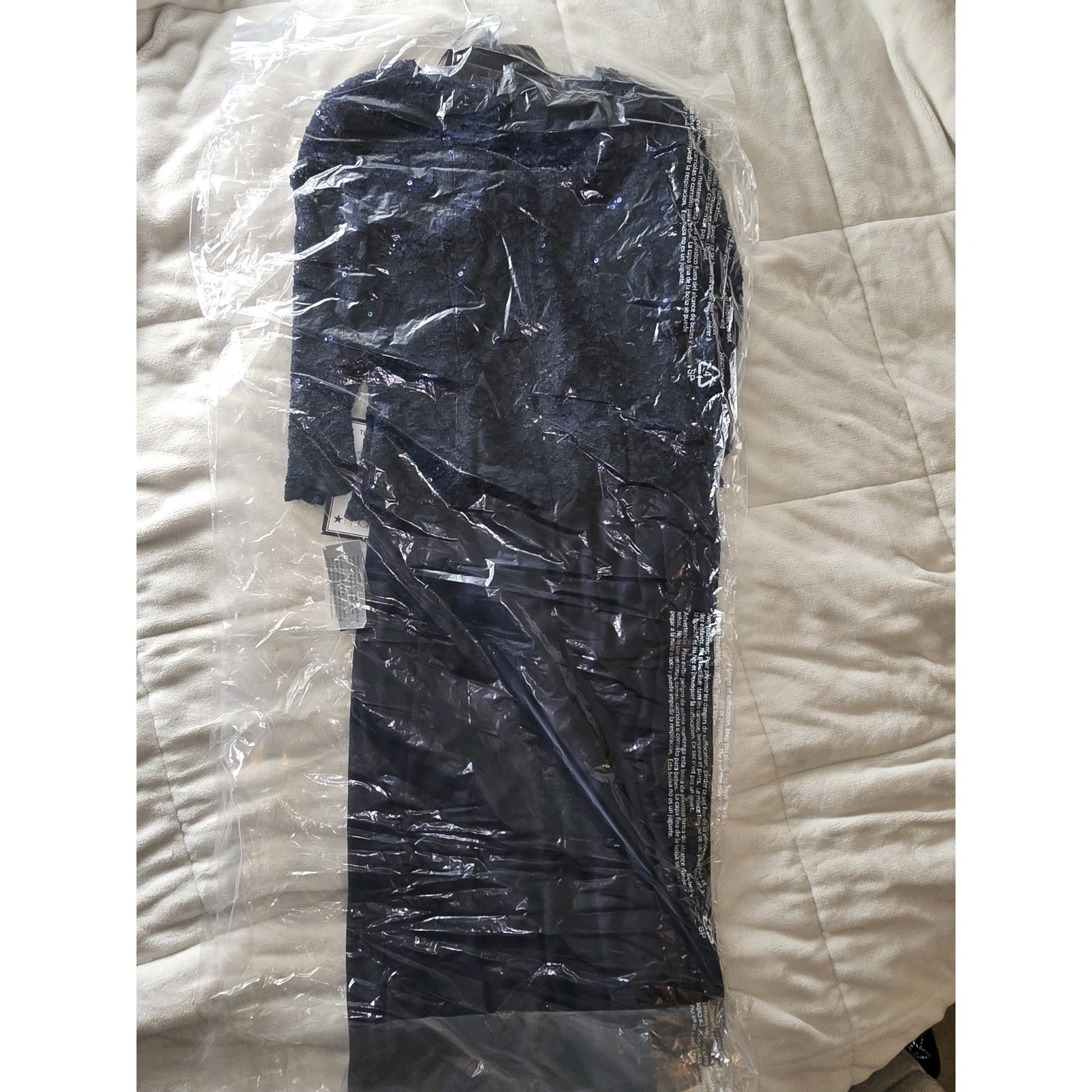 ALEX EVENINGS Sequined Lace Contrast Midi Dress- Sz 6 NEW With Tags