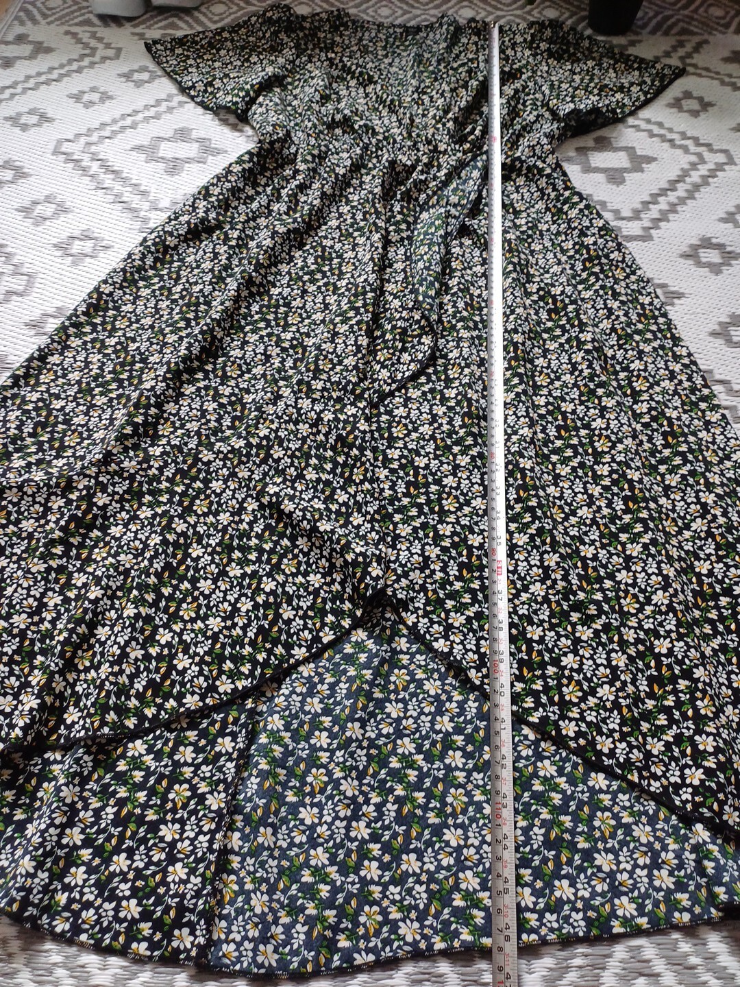 Pretty Ditsy Floral Ruffle Front Waterfall Floaty summer👗 Dress 0XL 16 18