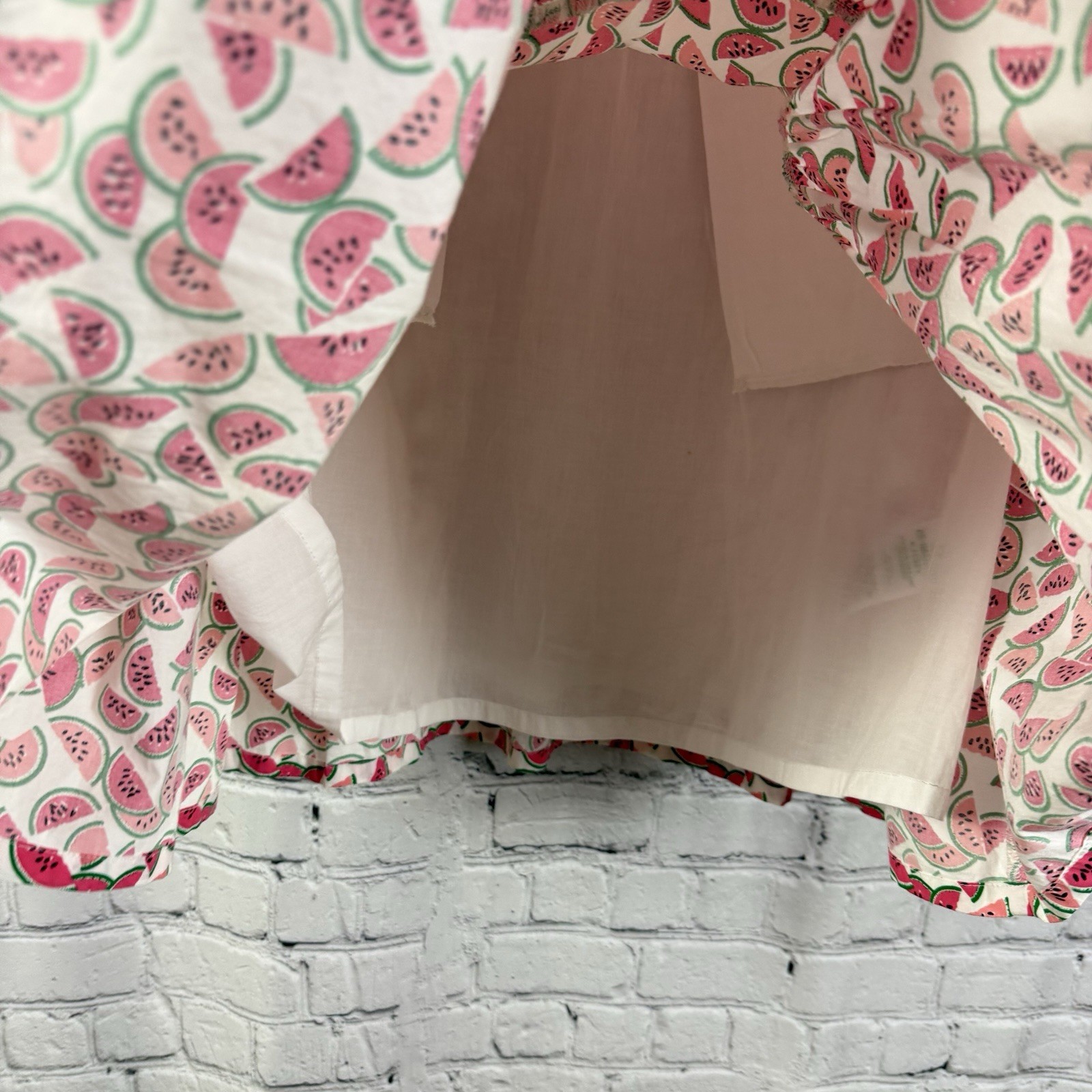 J.Crew Cotton Poplin Watermelon Print Tiered Mini Dress Sleeveless Women Size 4