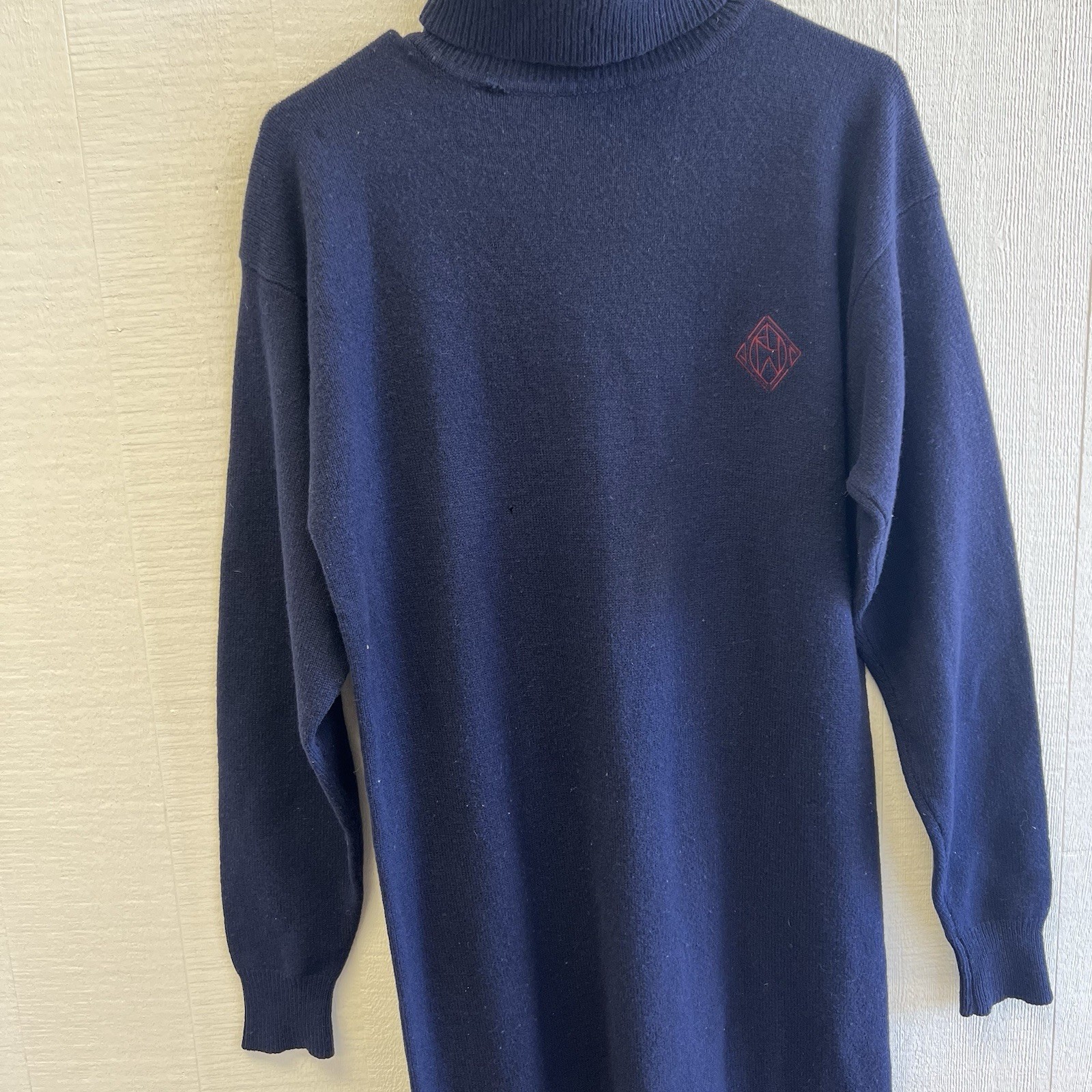 Ralph Lauren Lambswool Turtleneck Long Sleeve Maxi Sweater Dress Navy L