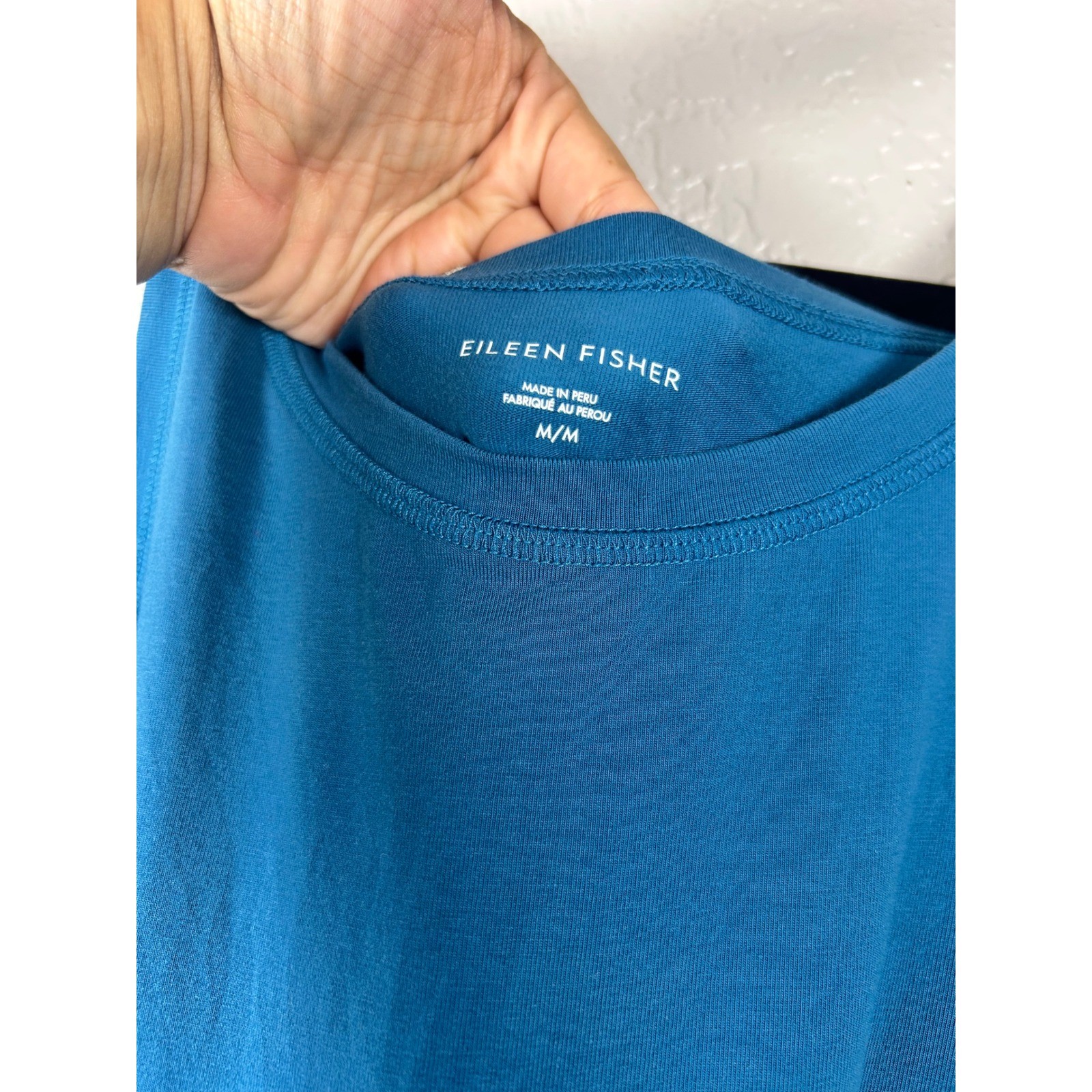 Eileen Fisher Organic Cotton Stretch Tank Maxi Dress Teal Blue Medium M