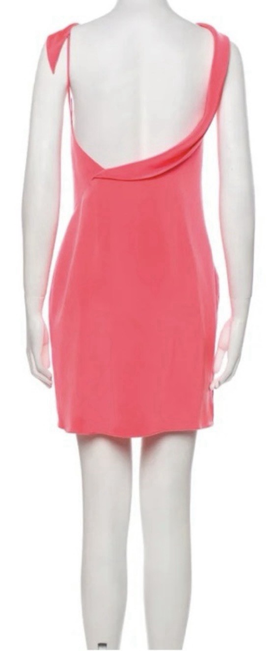 Sz 8 Cushnie et Ochs Pink Anna Open Back Silk Mini Dress