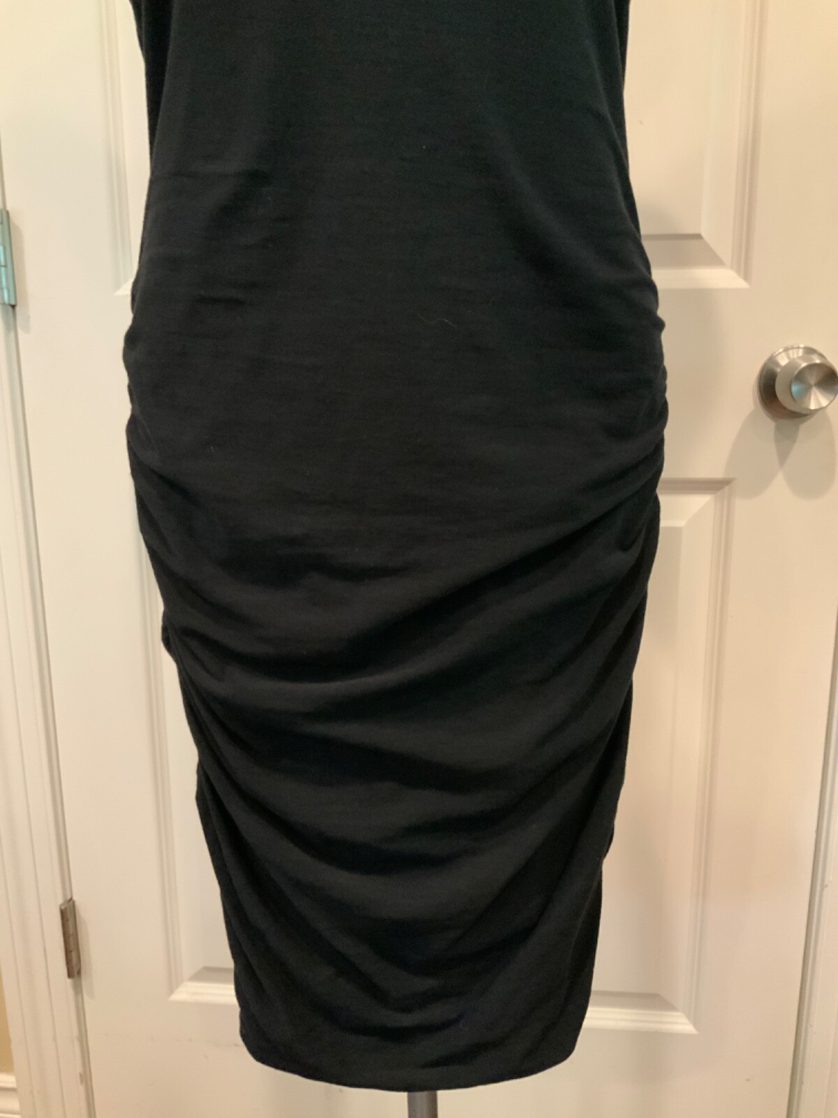 Standard James Press Black Sleeveless Ruched Tank Dress, Size 3 (Large)