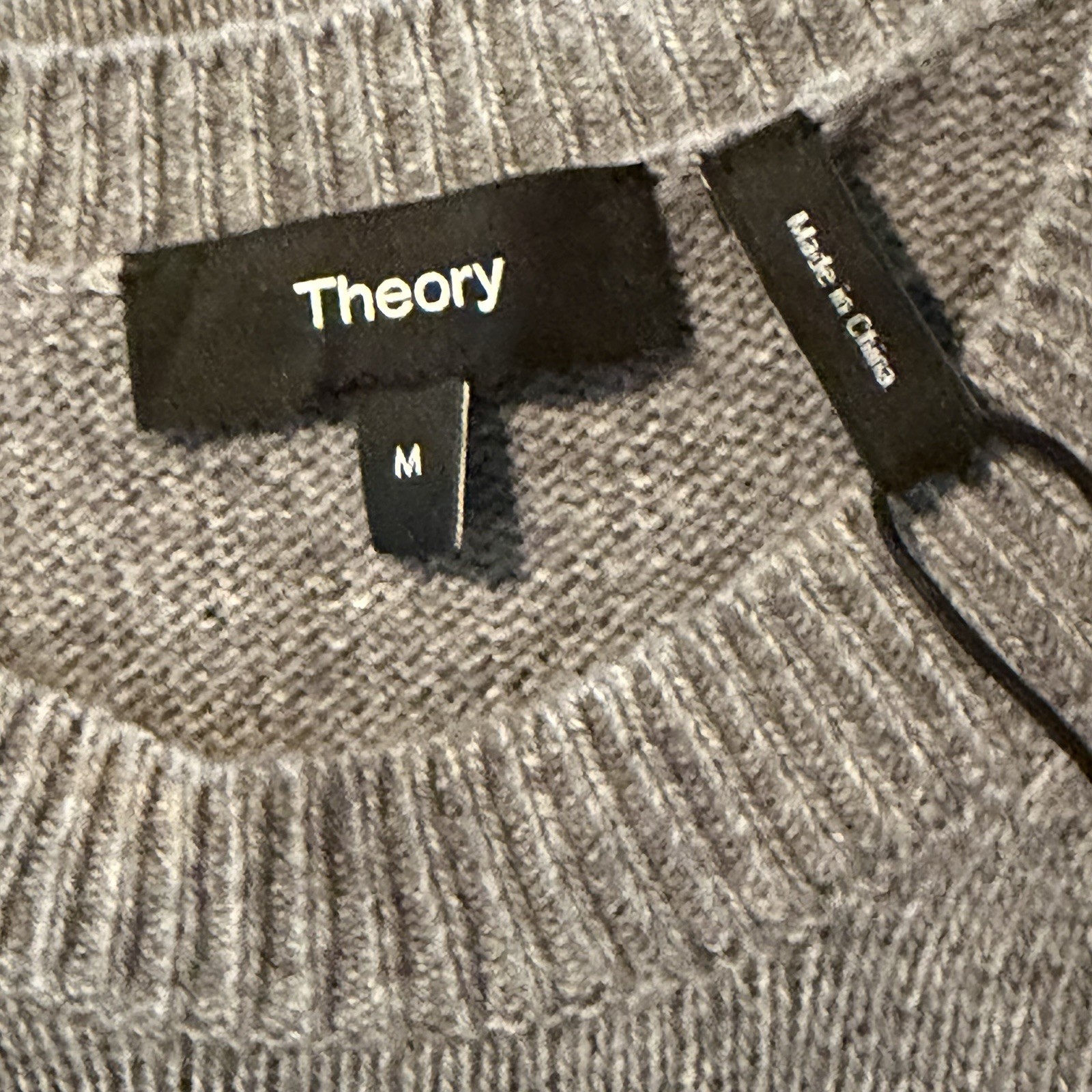 Theory Grey Wool & Cashmere Blend Fabric -SZ M- Short Sleeve Knit Dress Stretch