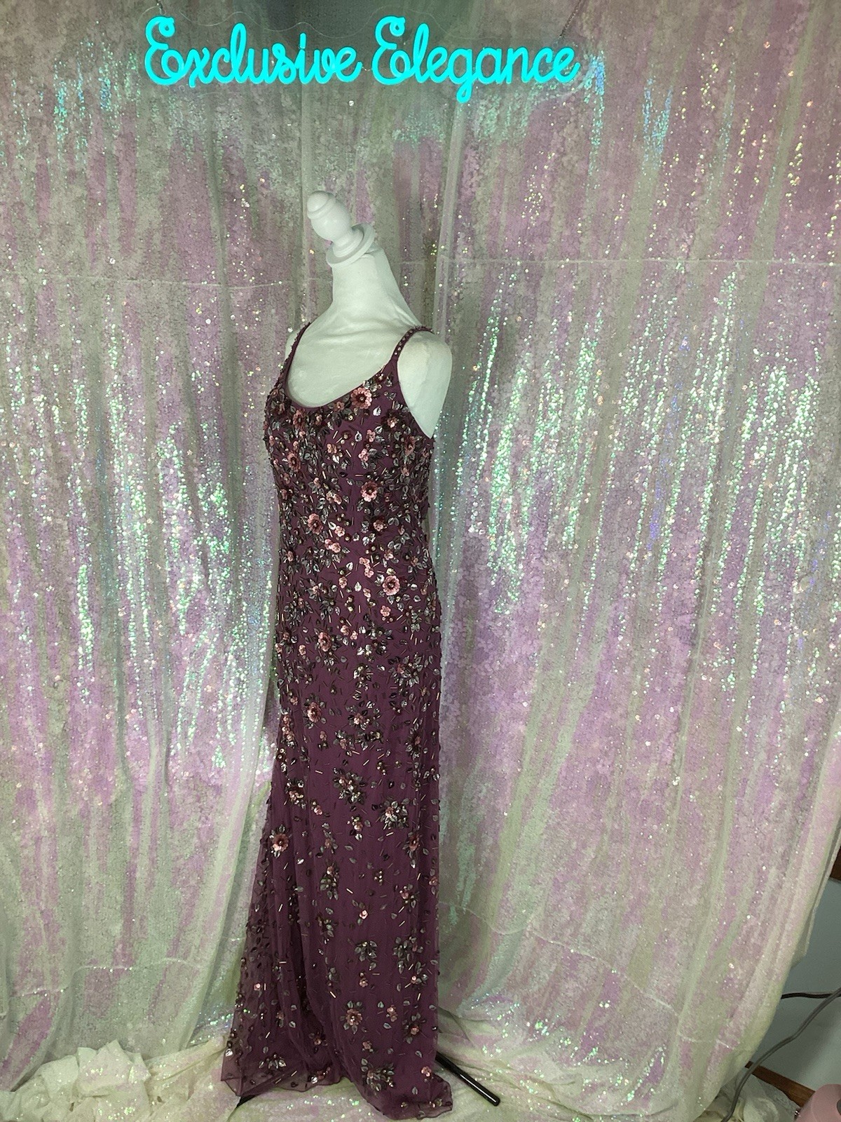 Mac Duggal 5477 Raspberry Beaded Sequined Gown Sz 14 AUTHENTIC NWT