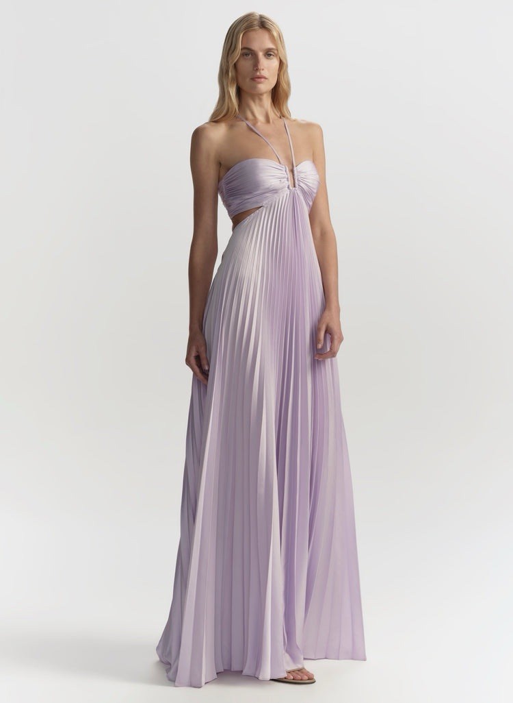 a.l.c. Maxi Dress Satin Pleated Moira Size 2 $795
