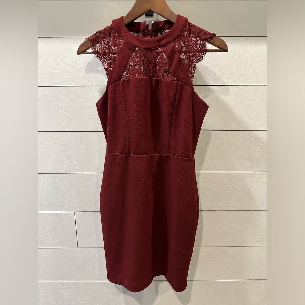 Express Burgundy Lace Dress-size 4