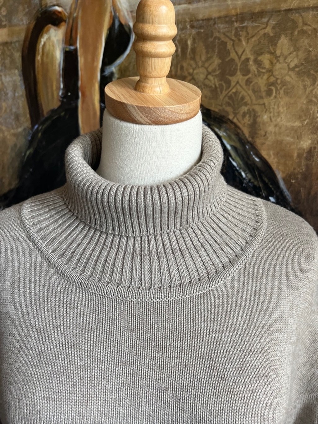 Women’s Miss Lulo Beige Sweater Dress Size S Wool & cashmere Blend