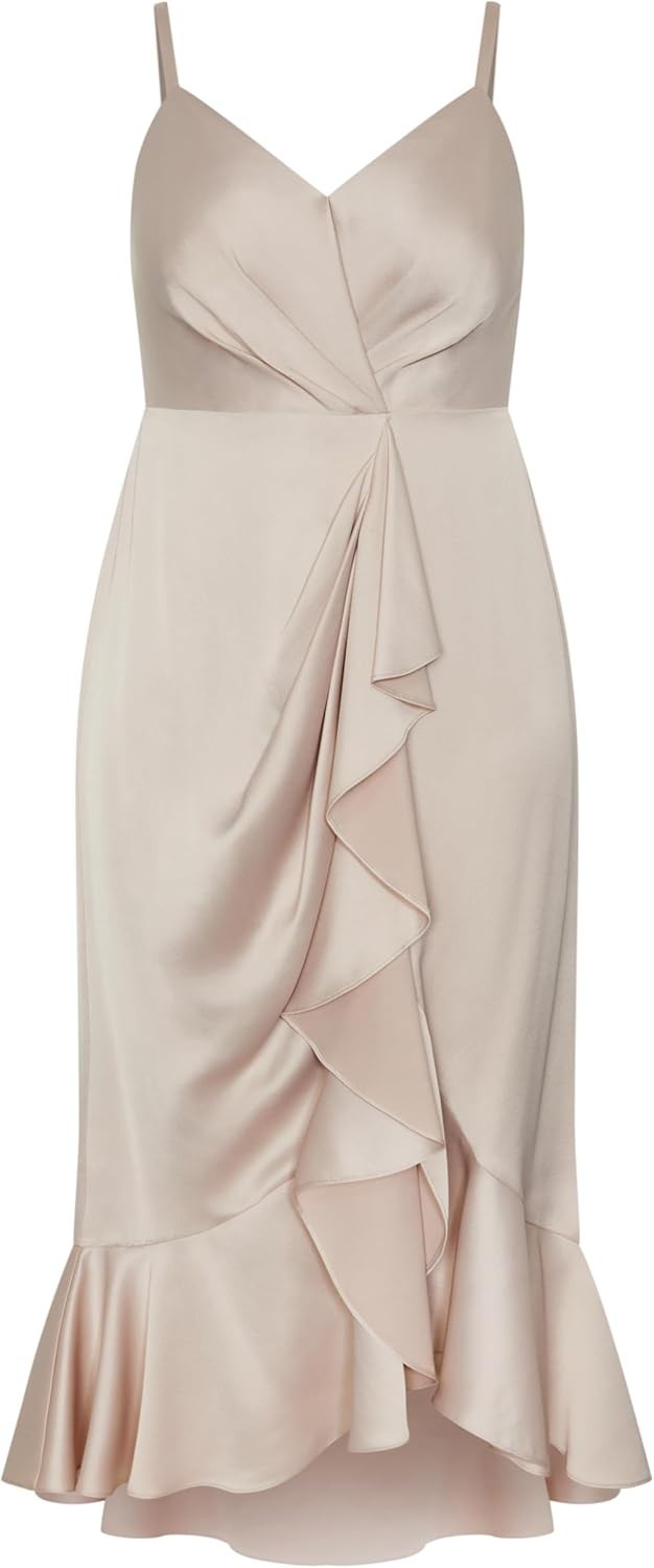 City Chic Women’s Plus Size Maxi Bella Ruffle Ff, Gardenia, 22 XL