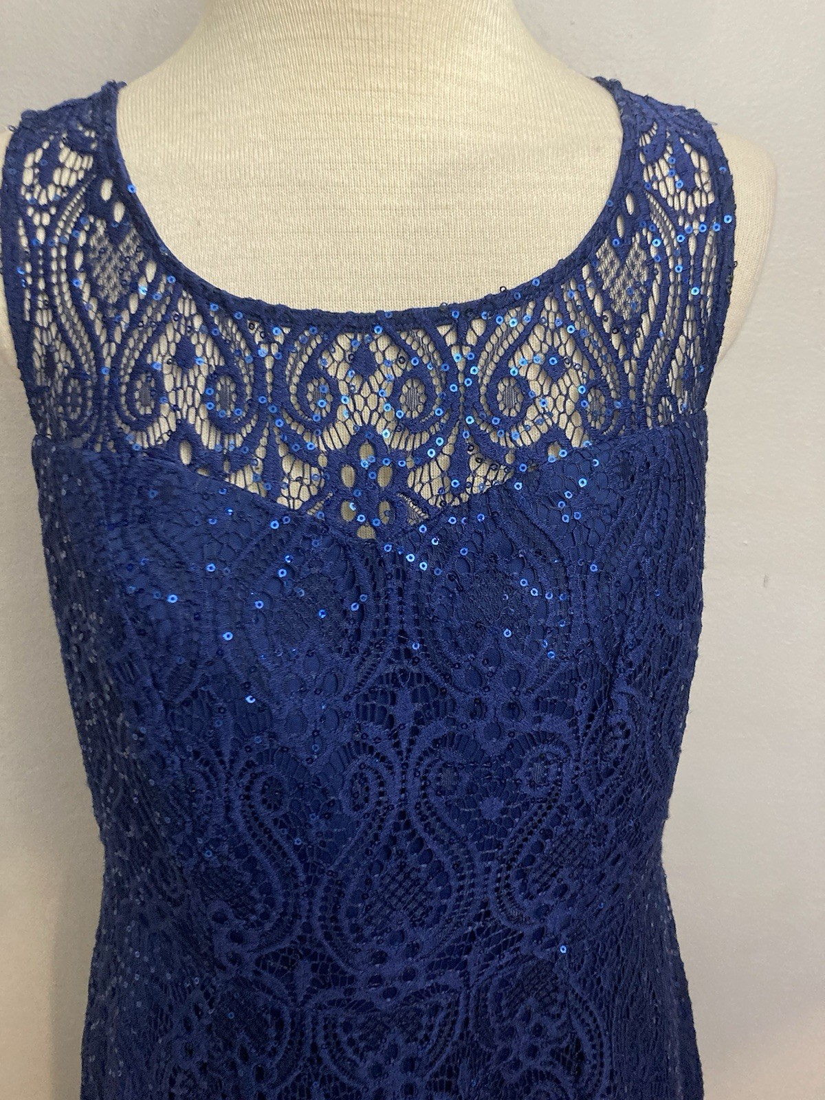 NWT $108 TORRID Special Event Occasion Dress Navy Sequin Lace Midi Skater Sz 10