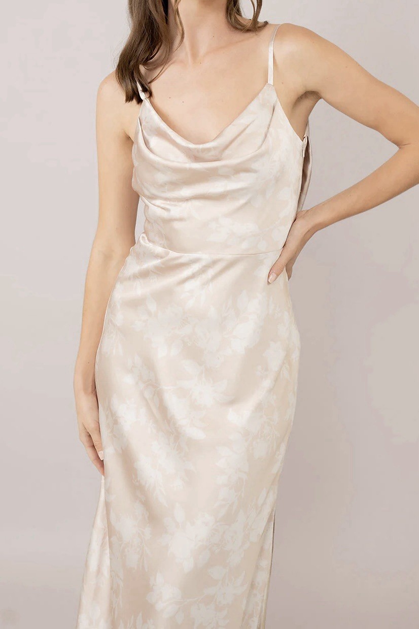 Revelry Nadia Satin Floral Print Dress Size 4