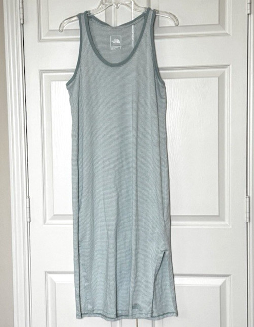 The North Face TERRAIN TANK DRESS, Women’s SMALL, Green Stripe, Midi, NWT