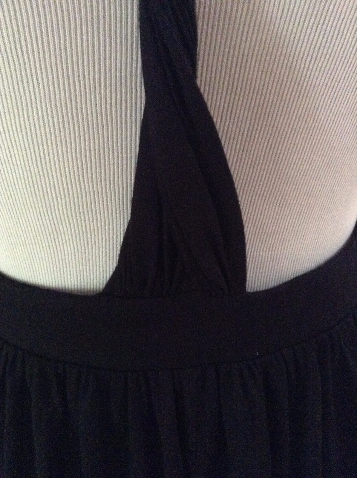 NWT Allen B Schwartz Black Maxi Sun Sleeveless Roman Grecian Look Padded Soft Md