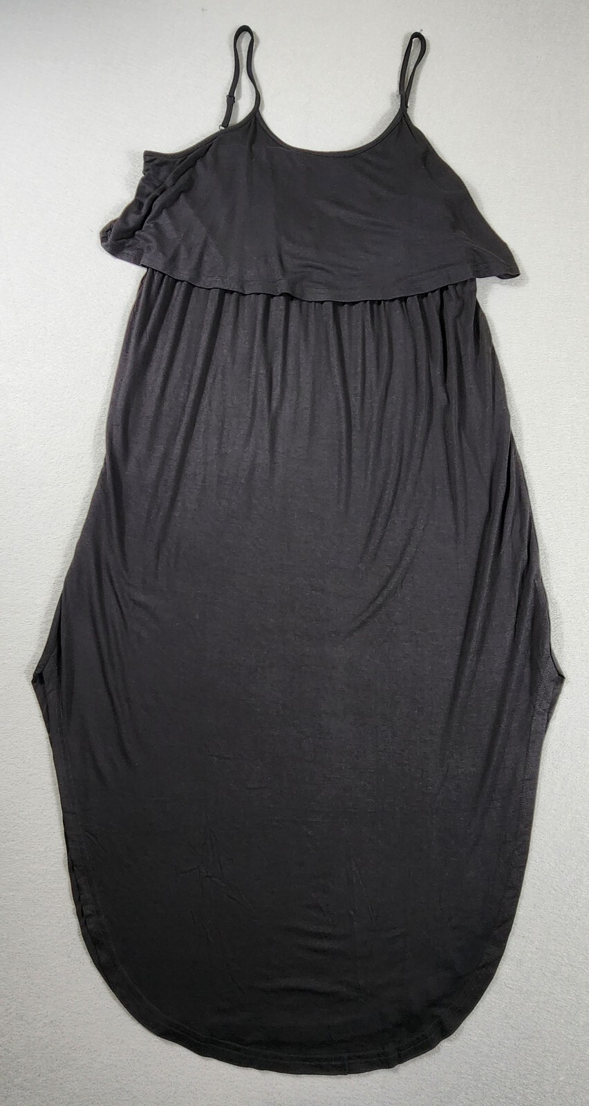 LILBETTER Black Midi Dress Women’s 2XL Sleeveless Strappy split Overlay Casual