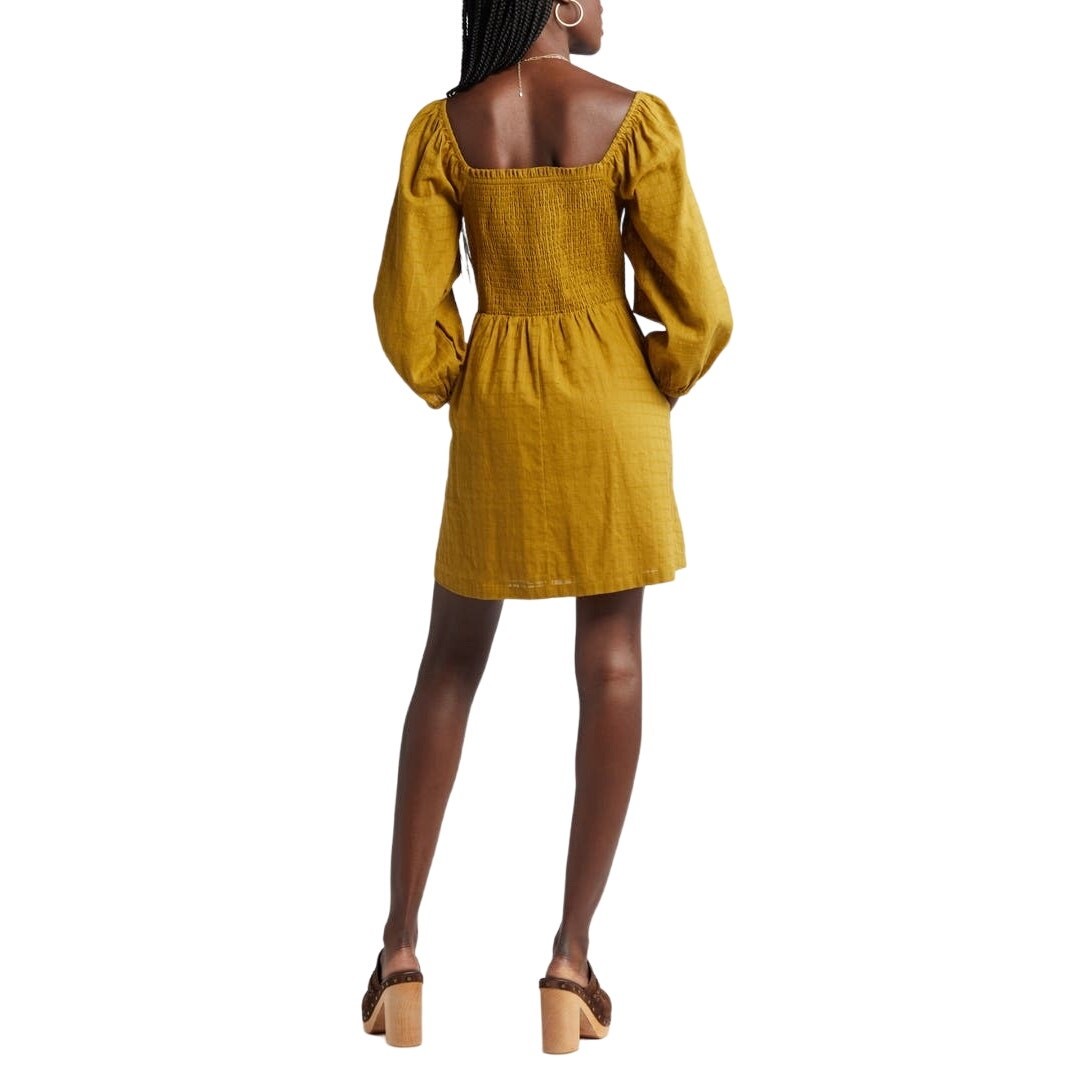Lost + Wander Forest Jewel Smocked Mini dress in Ecru Olive Medium NWT MSRP $118