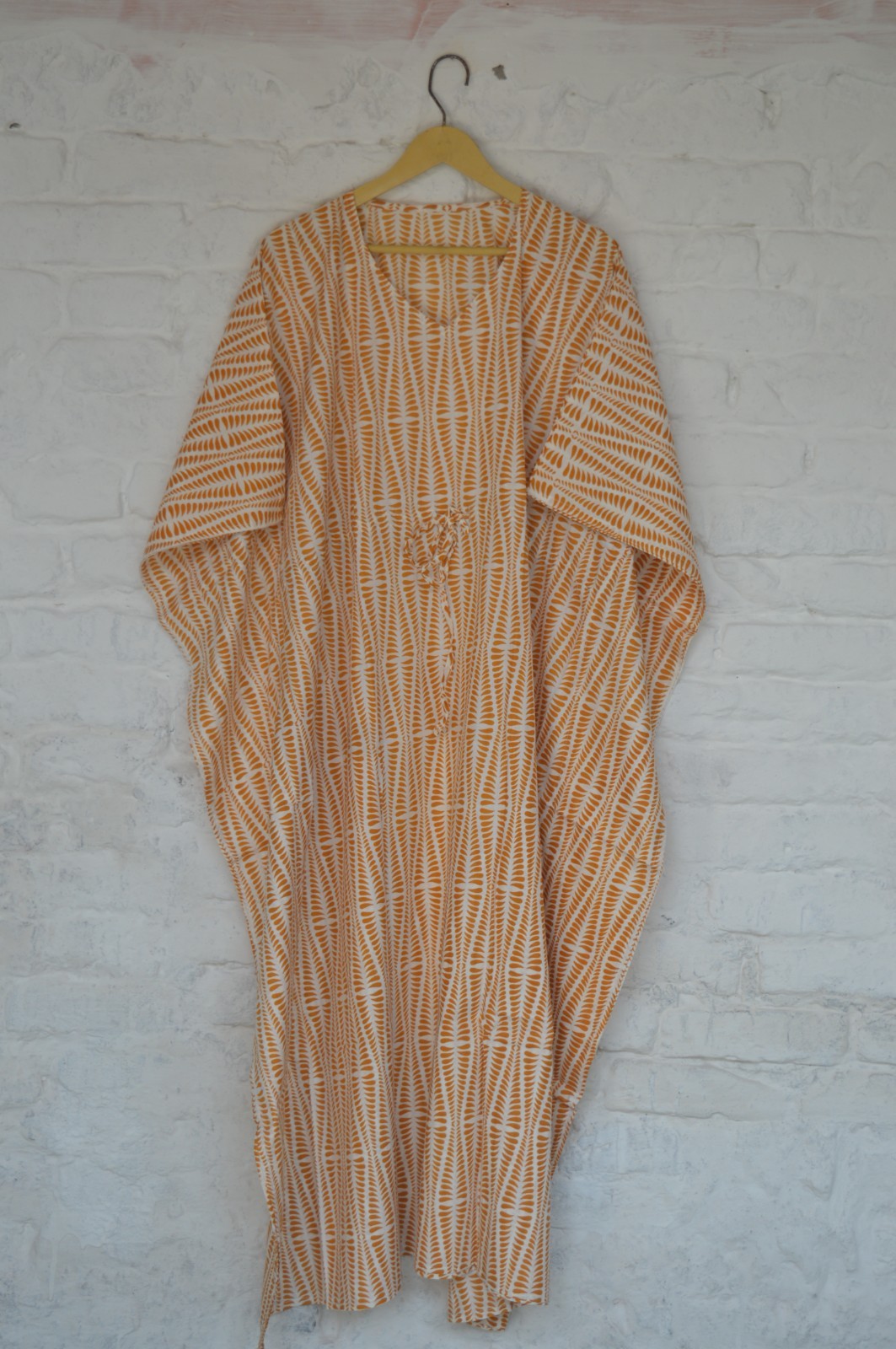 100% TARRIF FREE✅0% CHARGE 100%Cotton Jaipur Hand Print Long Kaftan Dress KF-51