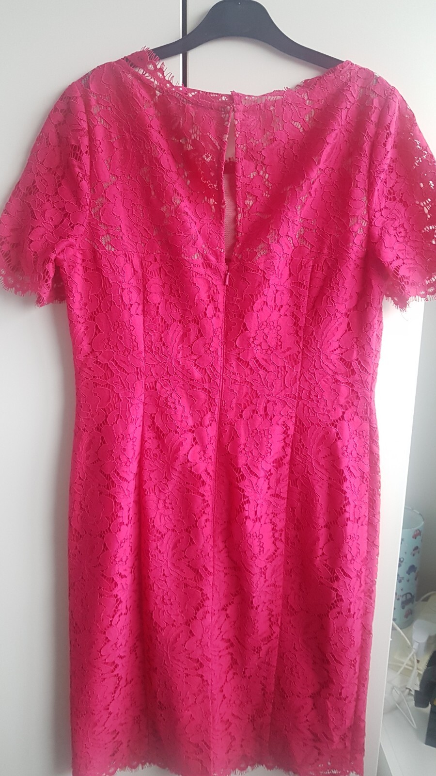 Ladies Size 10 Precis Petite Fuscia Lace Wedding/Christening/Races Dress
