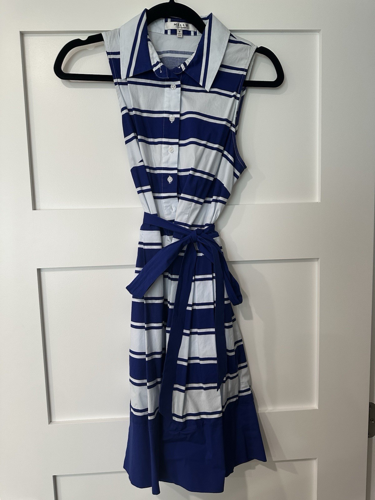 Milly Blue Striped Button Down Lightweight Dress – 6