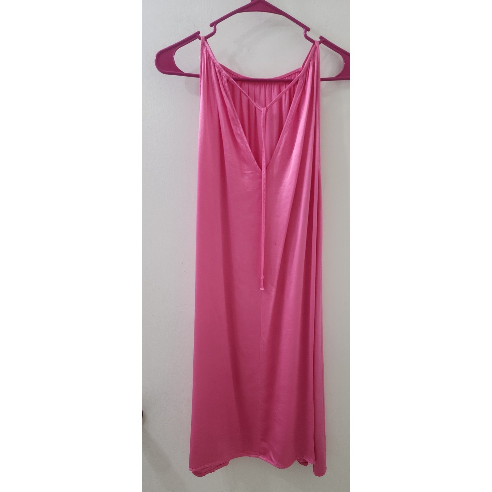 Vicolo Pink Viscose Mini Dress Sleeveless Deep V Back Made in Italy One Size