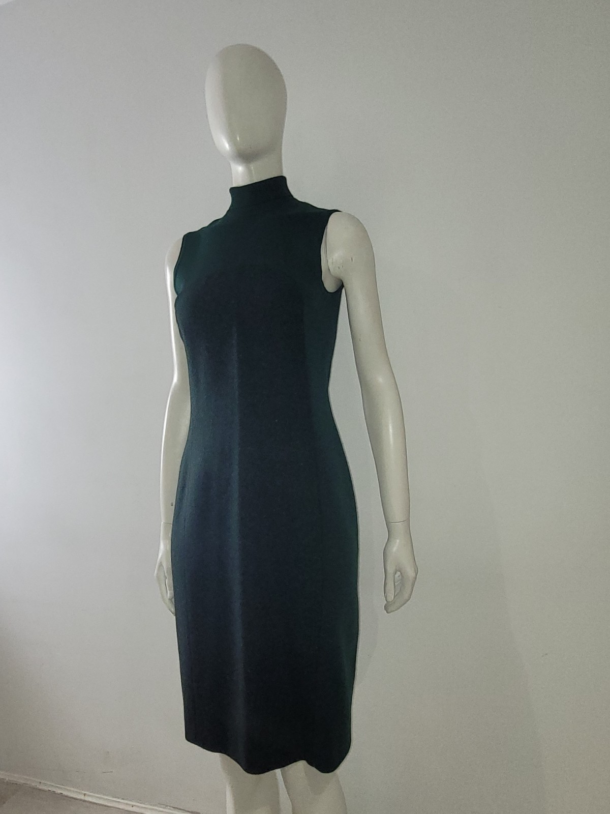 Istante Versace Green Tweed Dress UK 8 10 EU 36 38 Wool Blend Pencil Fitted