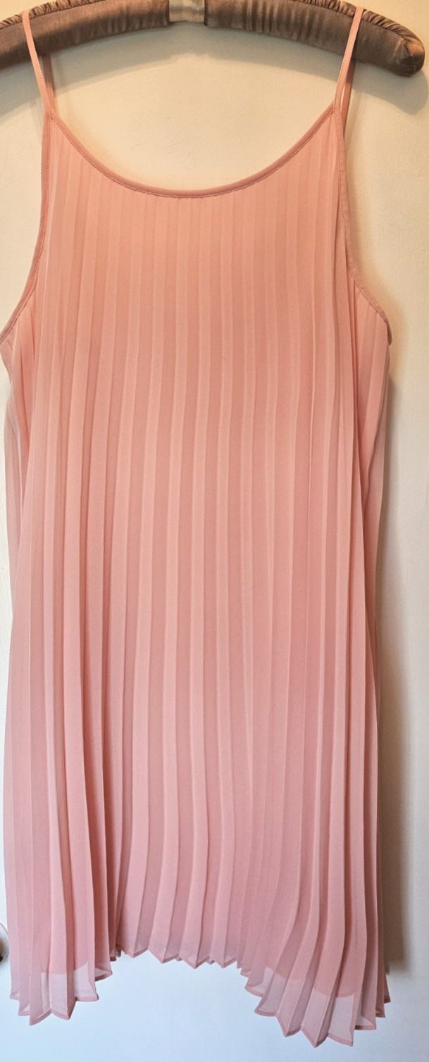BCBGeneration Pink Pleated Lined Strappy Short Dress -Medium-Perfect for Parties