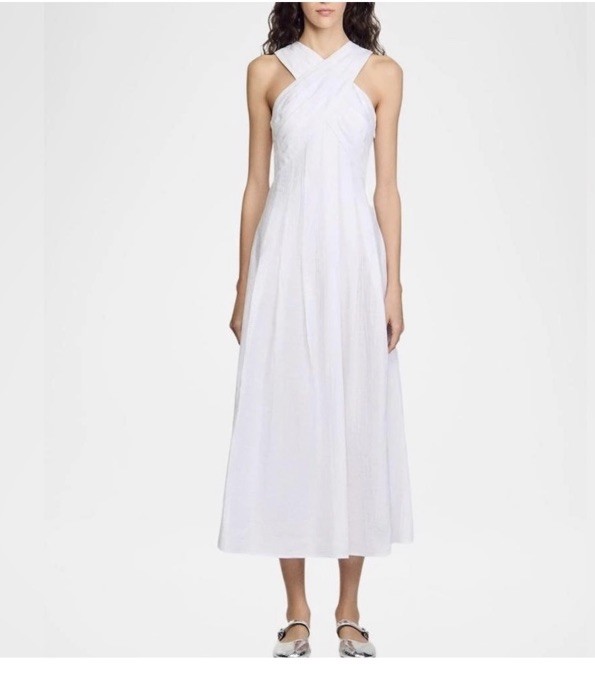 Sandro Grenadine Maxi dress Size 38 (USA 8 ) NWT MSPR