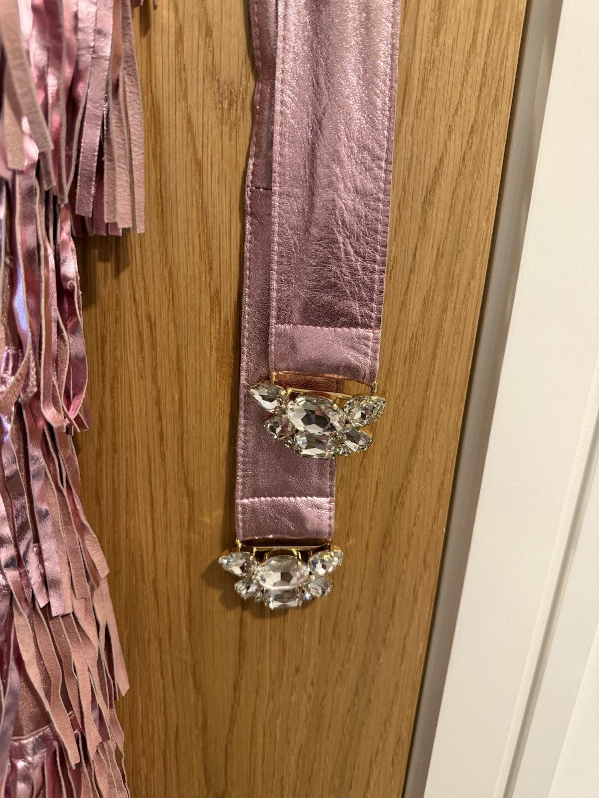 Cavalli Class Limited Edition Runway Sample Fringe Dress – Metallic Pink