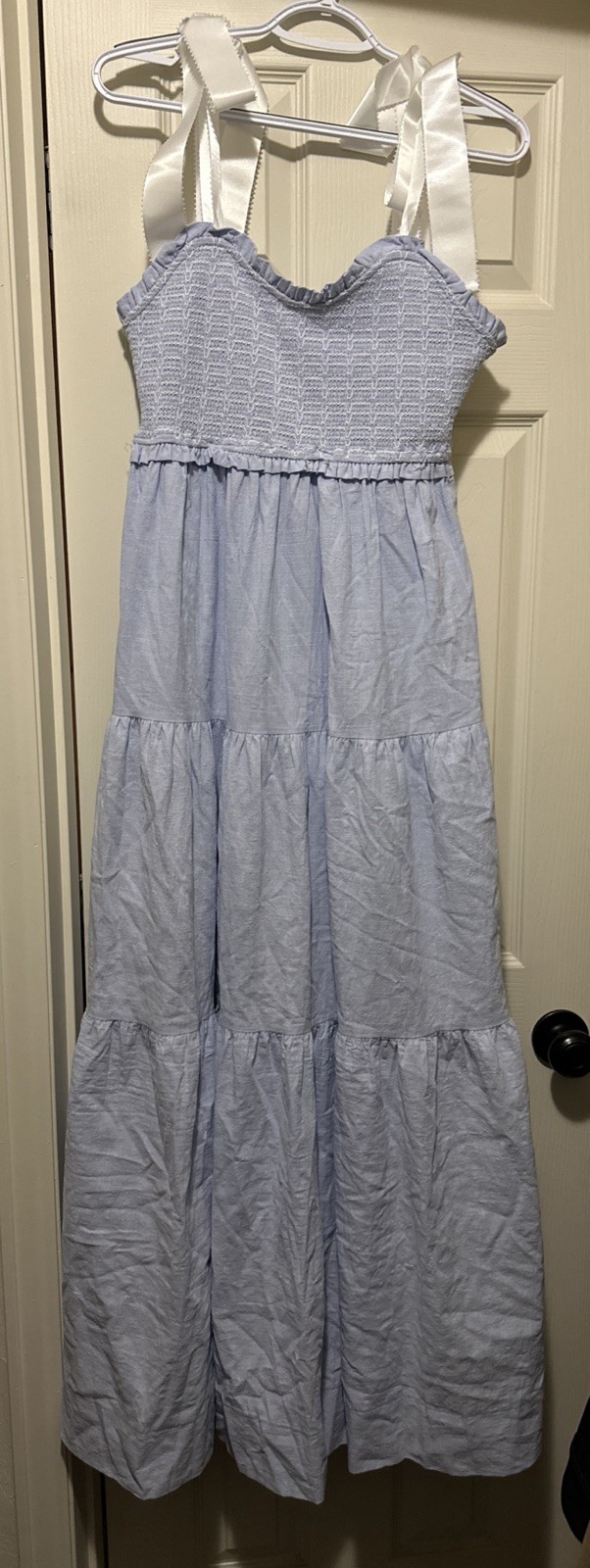 Elegant light blue sundress