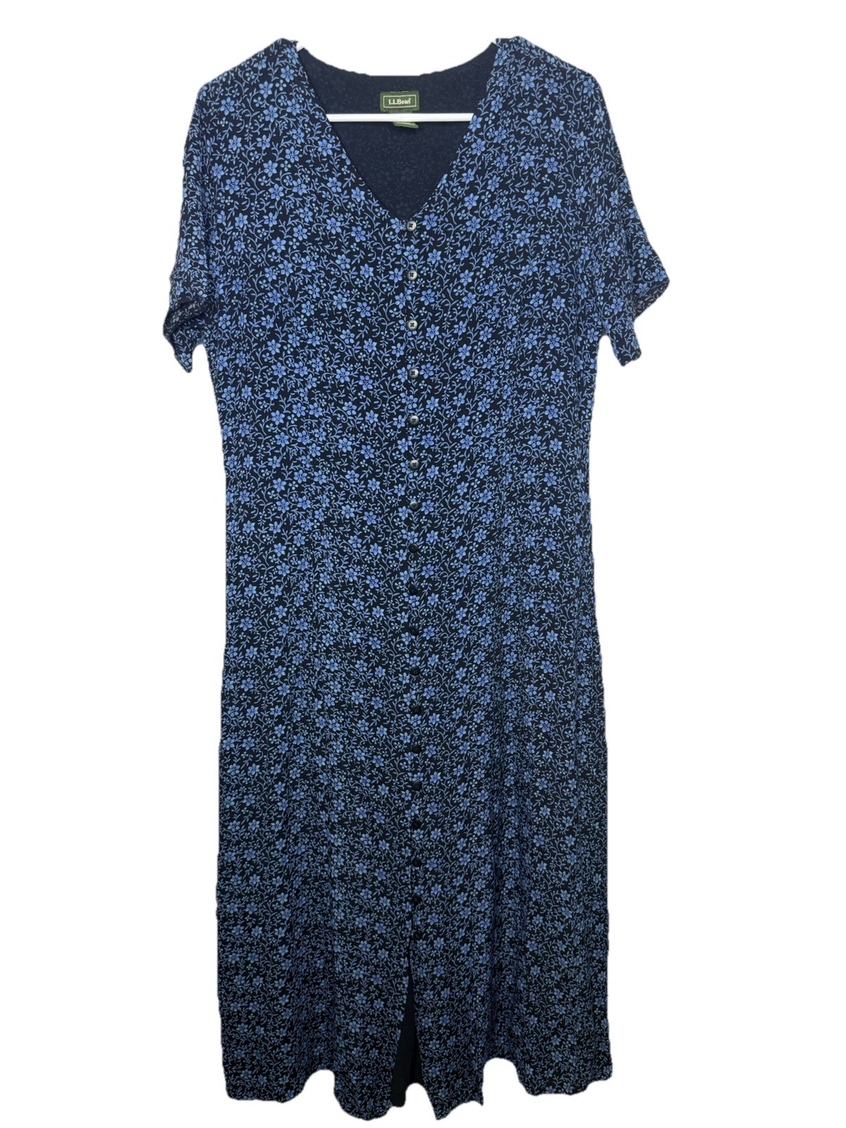 L.L. Bean Vintage Timeless 90s Floral Midi Dress Modest Womens 12 Cottagecore