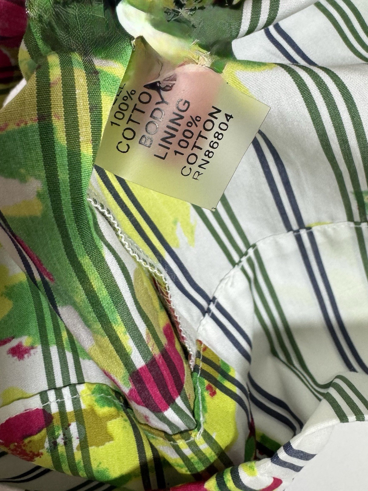 Robert Graham Button Front Dress Collared Size Large Striped Paisley