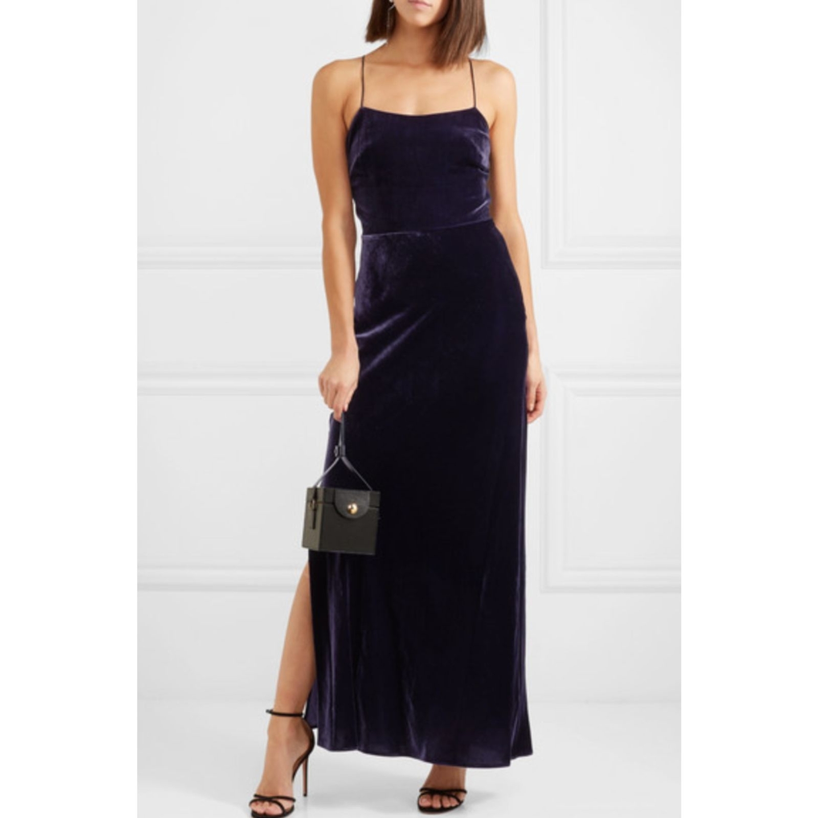 GREY JASON WU Velvet Open Back Maxi Dress NWOT Sz 4
