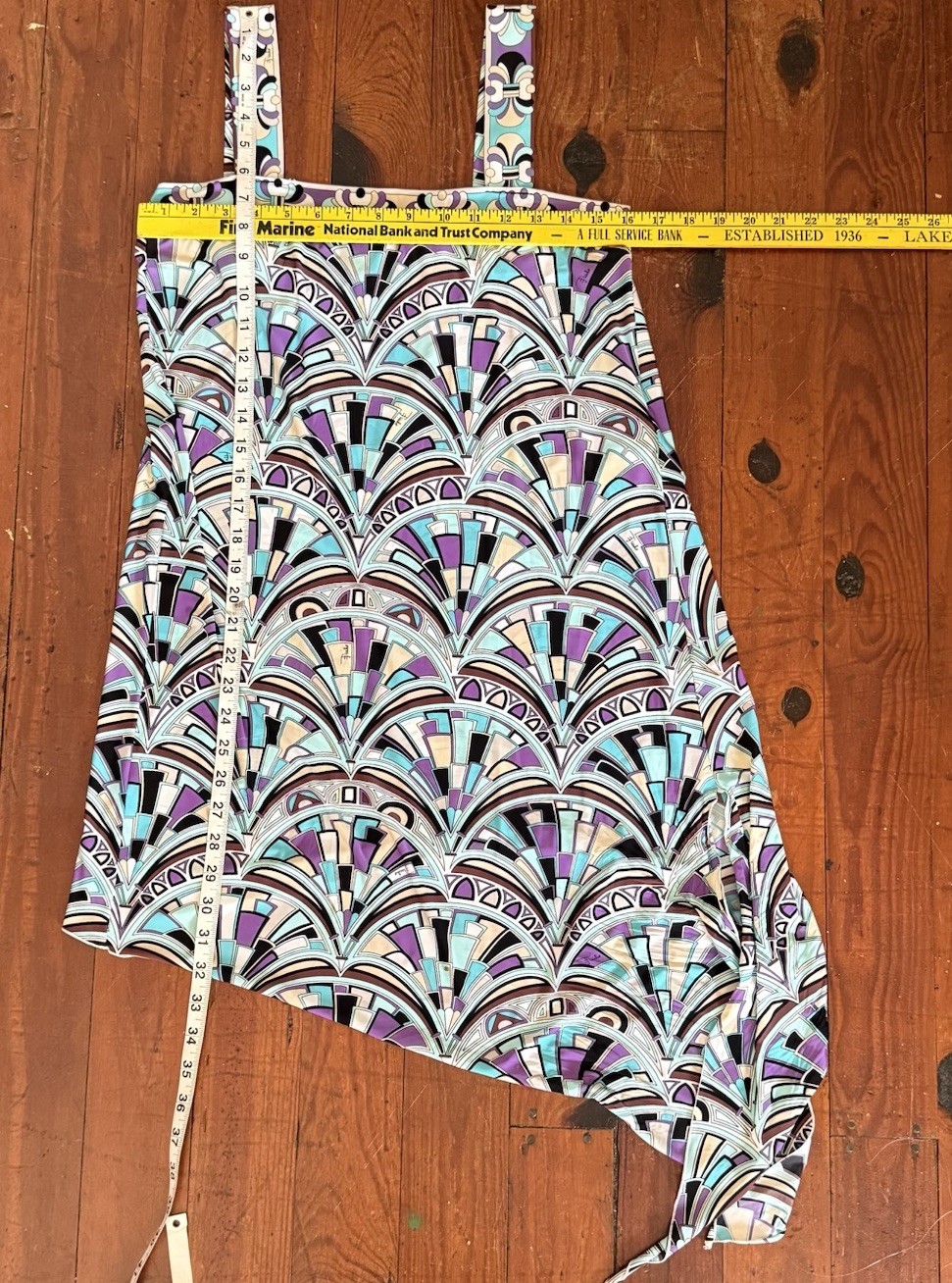 Emilio Pucci Blue Geometric Print Dress Sz L *See Photos No Tag*Straps Altered*