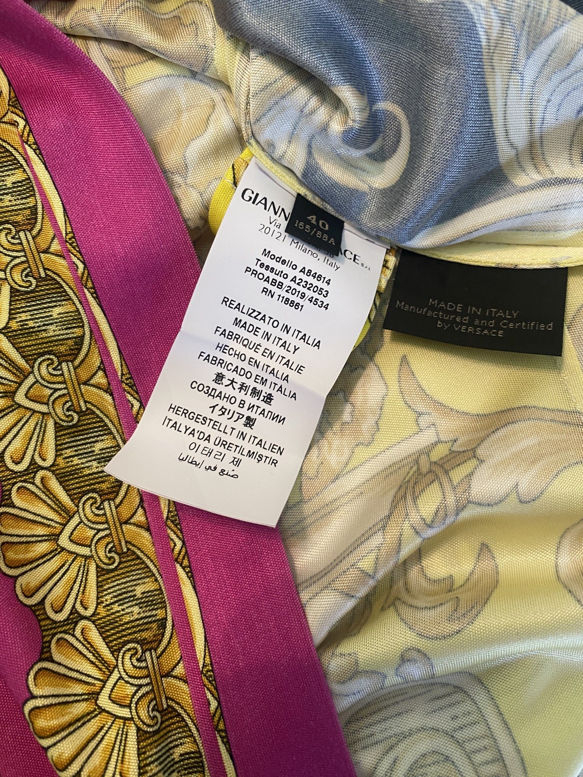 Gianni Versace Long Multi Color Button down long sleeve Dress made in Italy 40