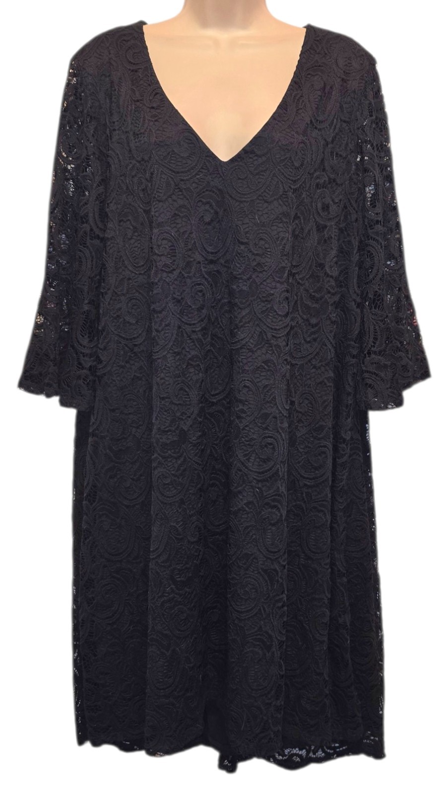 Lane Bryant Lined Dark Blue Stretchy Lace Dress Size 18/20