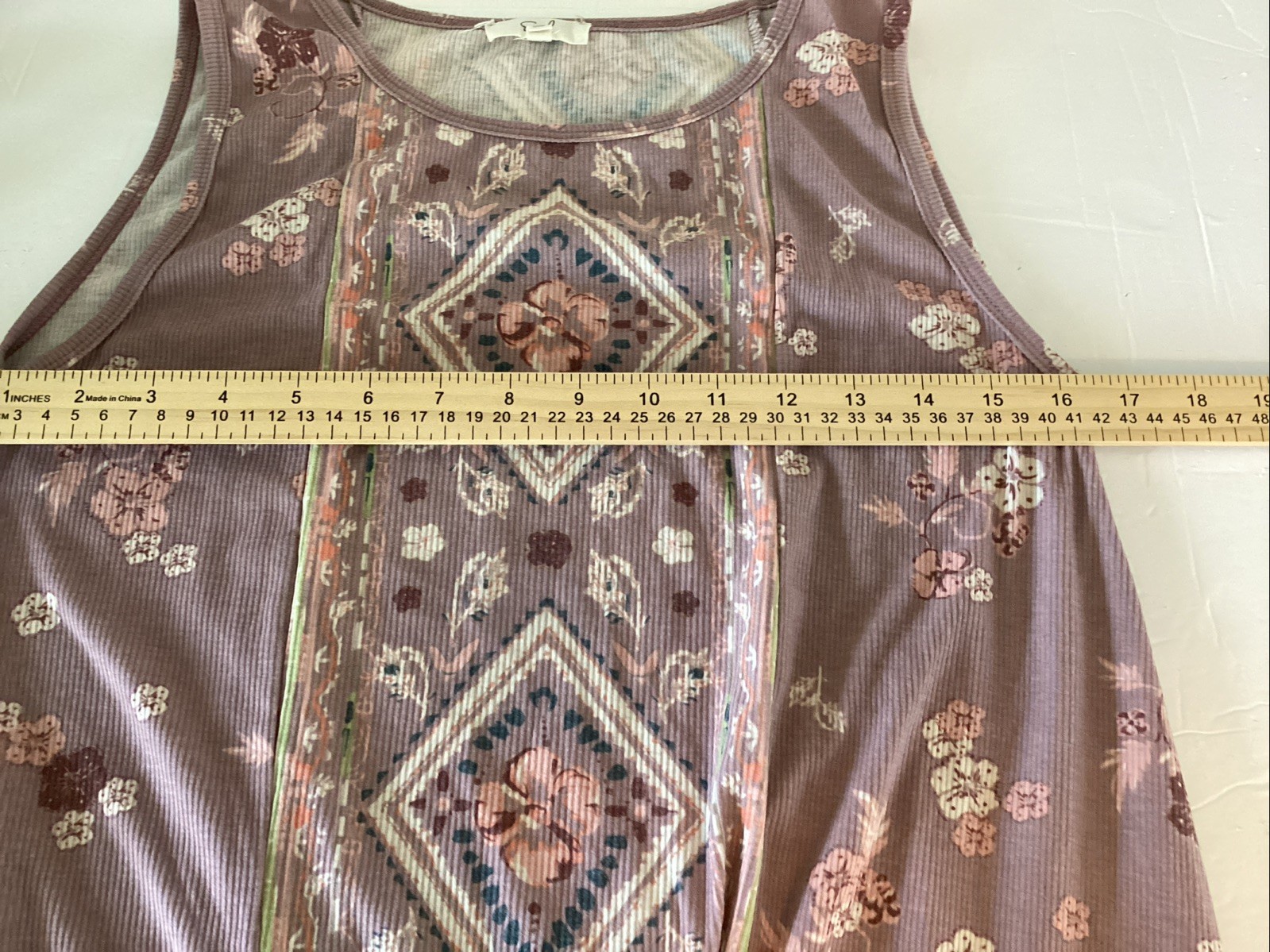 Easel LA Tunic Dress Small Stretch Poly Spandex Floral Ruffle Hem Boho