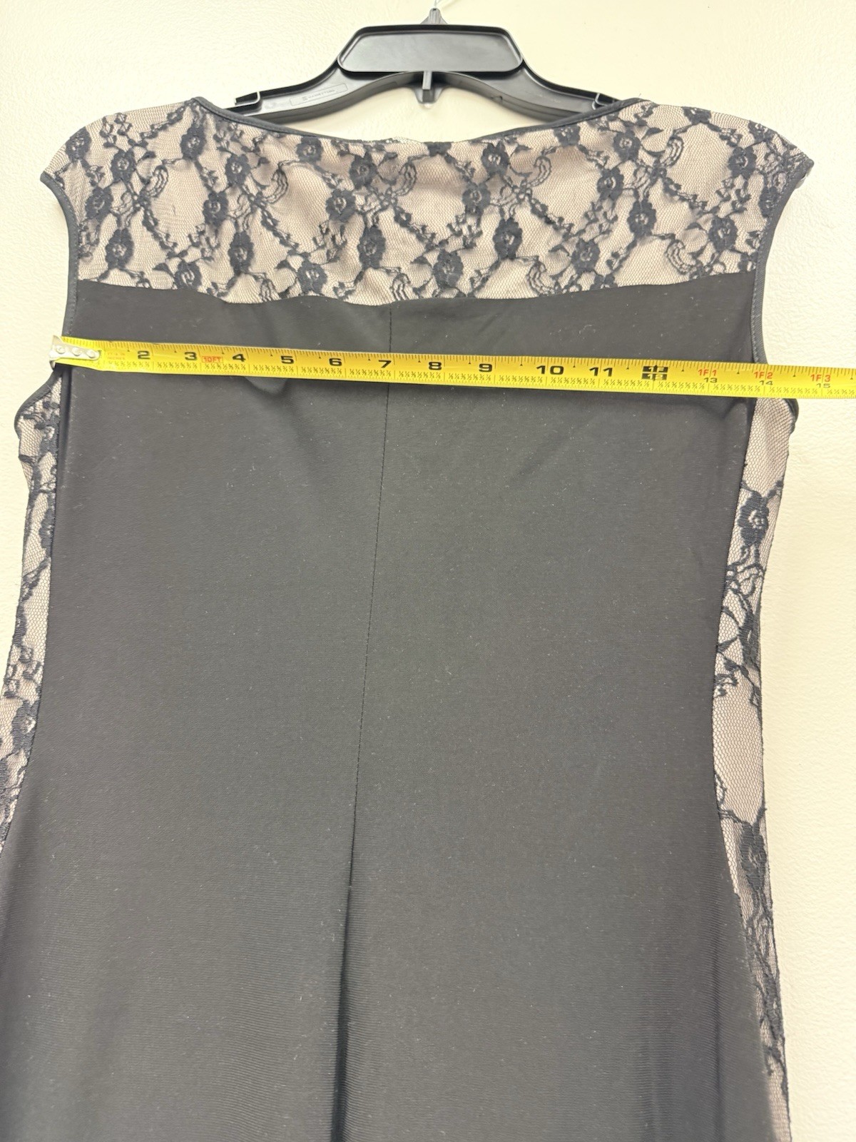 CHAPS Est. 1978-Women’s M Rutched Black Dress Lace Lined Side Panels – Classy!!
