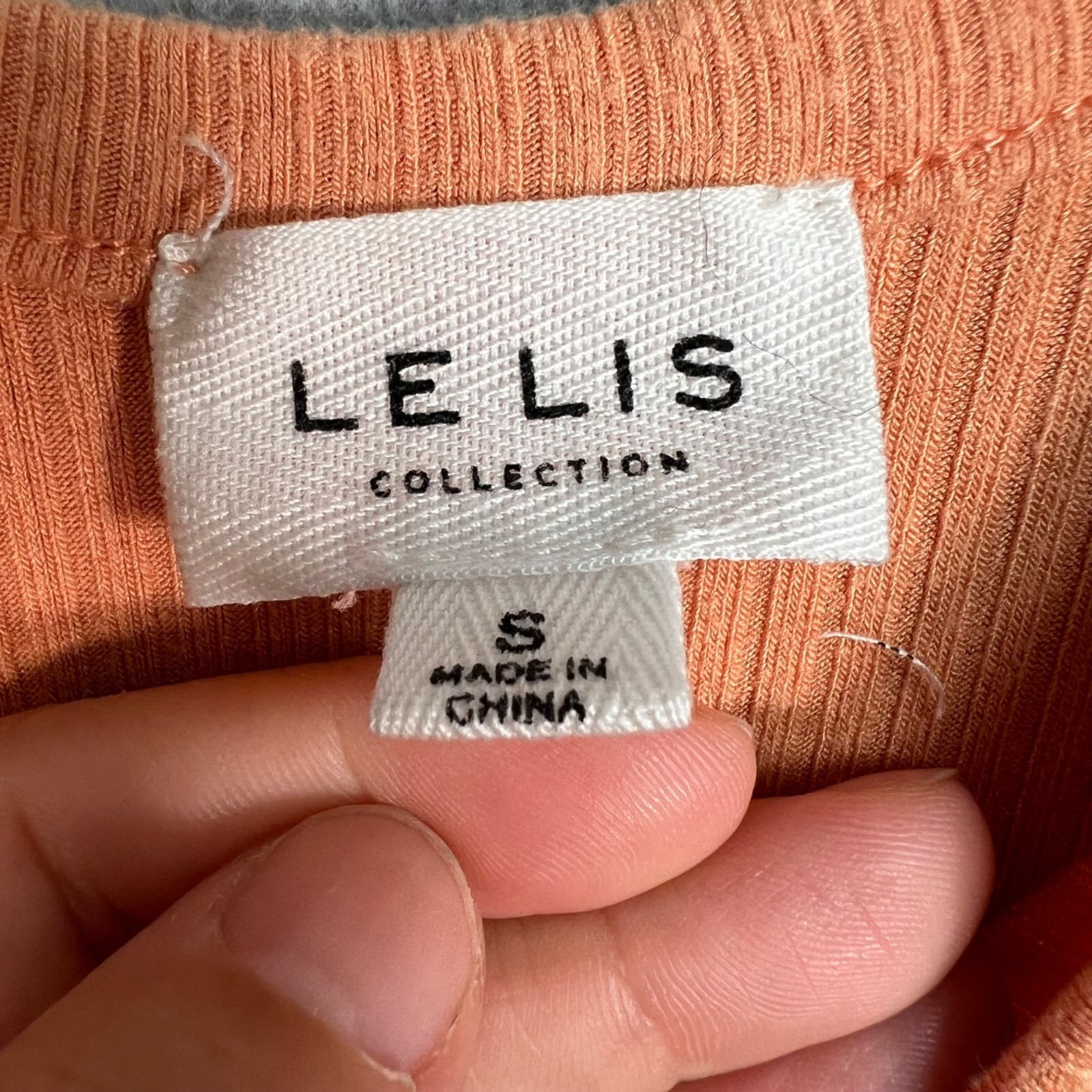 Le Lis Collection Small Orange Ribbed Sleeveless Maxi Dress Rayon/Spandex Ruched