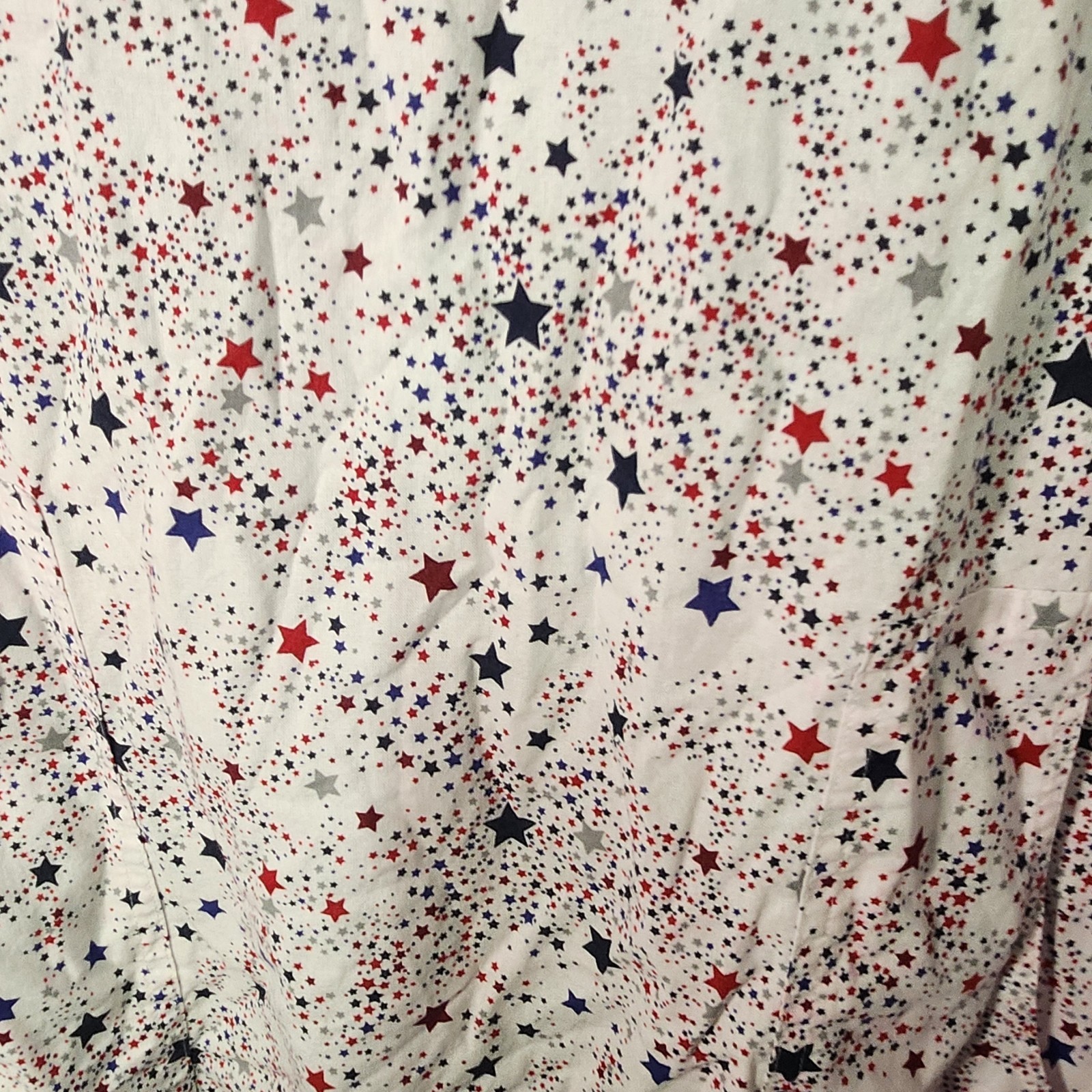 King Universal Patriotic Star Print Cotton Dress XXL Red White Blue Tie Sides