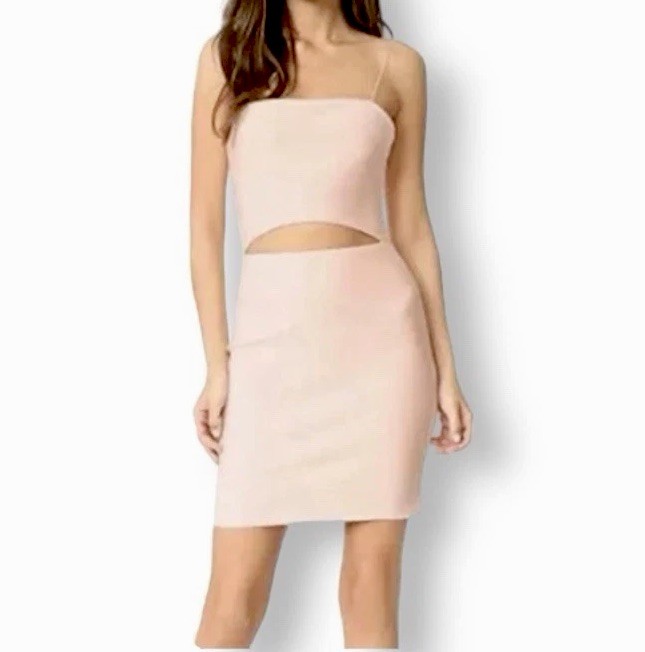 Bec & Bridge LUELLA Blush Pink Bodycon Cutout Mini Dress Womens Size 2 (US) Sexy