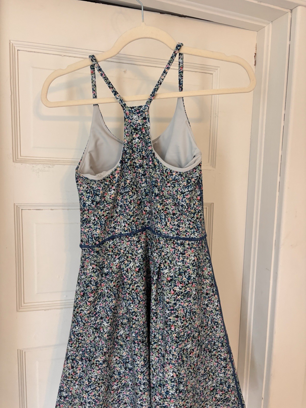SAGE Collective XS Blue Multicolor Floral Fit & Flare Tennis Dress