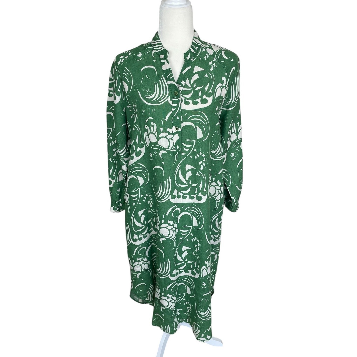 Marimekko Edla Pieni Tiffanylle Linen Tunic Shirt Dress Sz 38 US 8 Vibrant Bold