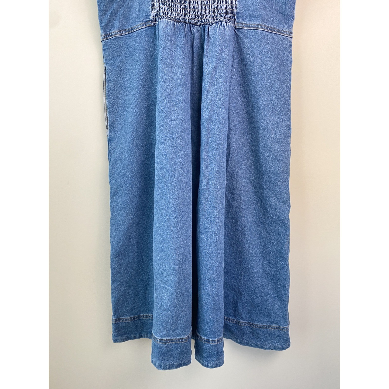 NWT Universal Thread Denim Button Front Mini Dress 10 Blue Cottagecore Western