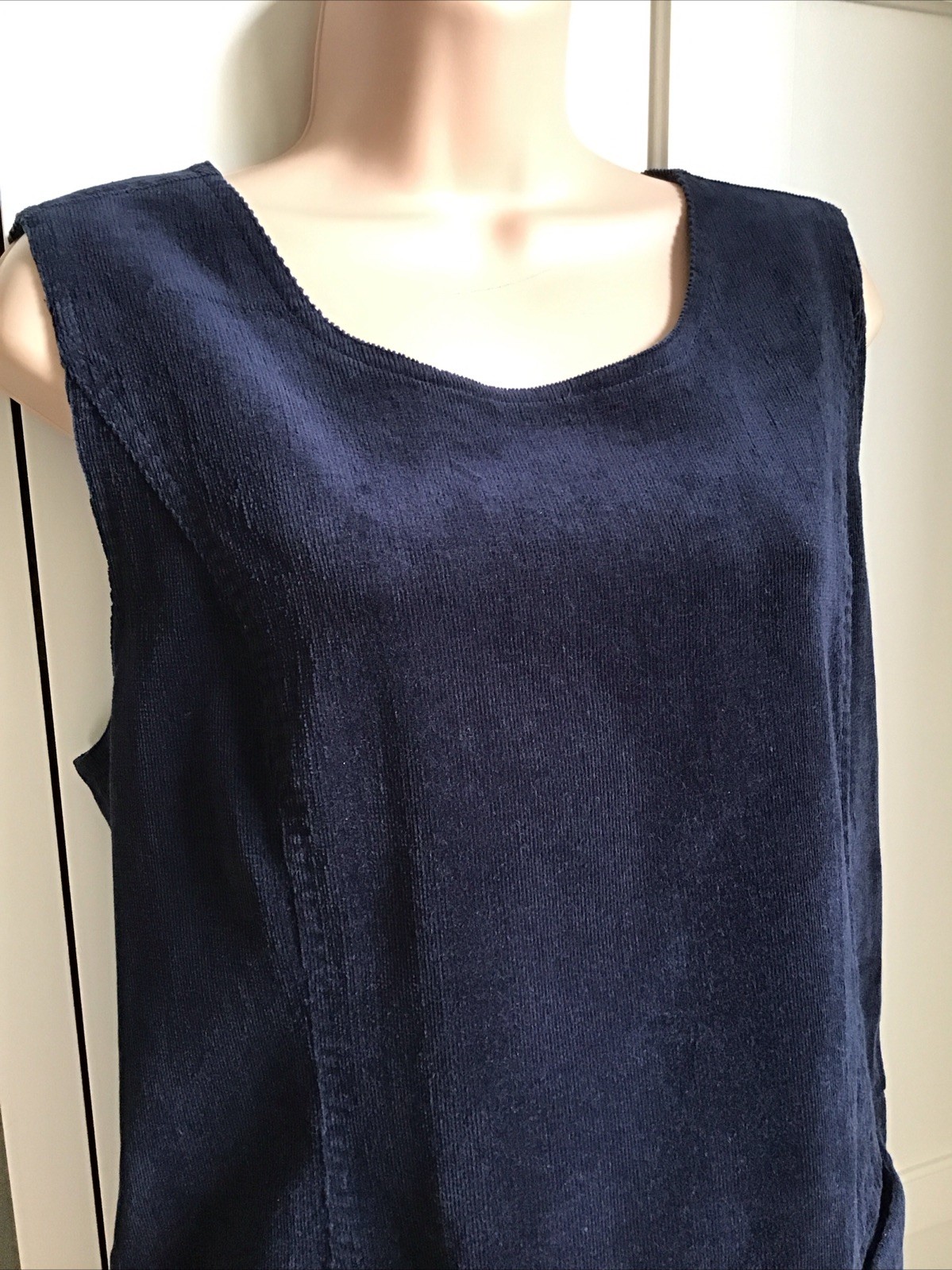 White Stuff Navy Needle Cord Pinafore Dress 16