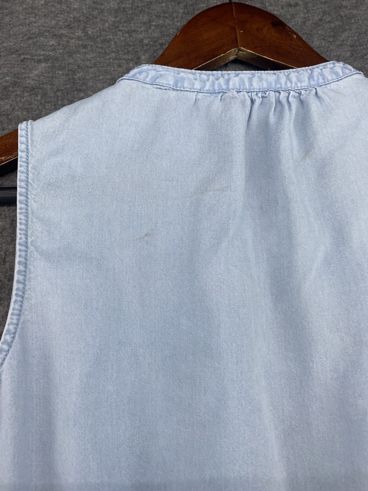 Time and Tru Sleeveless Button-Up Chambray Dress Size Small (4-6) SEE PICS
