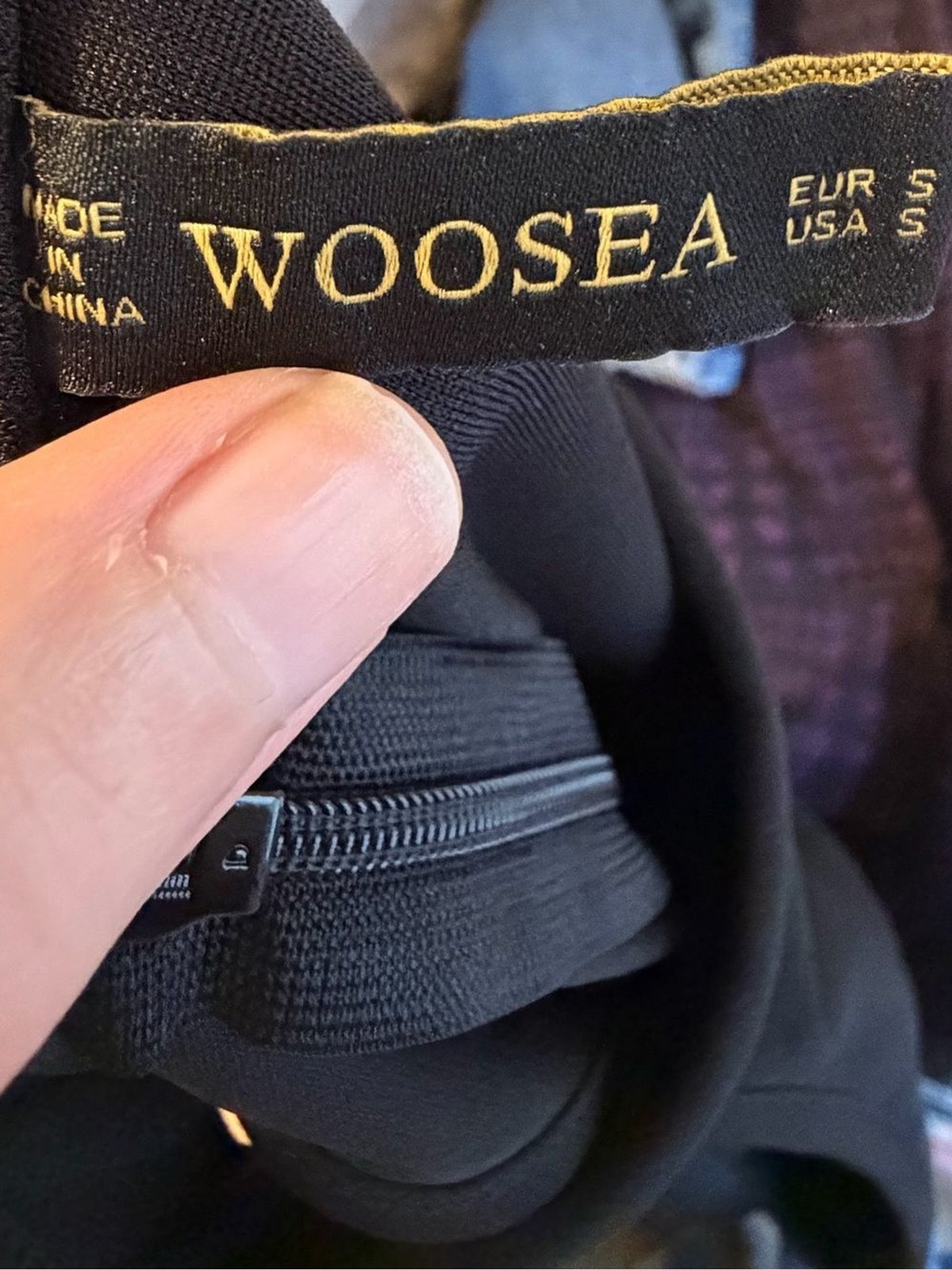 WOOSEA Black Sleeveless Mock Neck Midi Dress Size Small Elegant Handkerchief Hem
