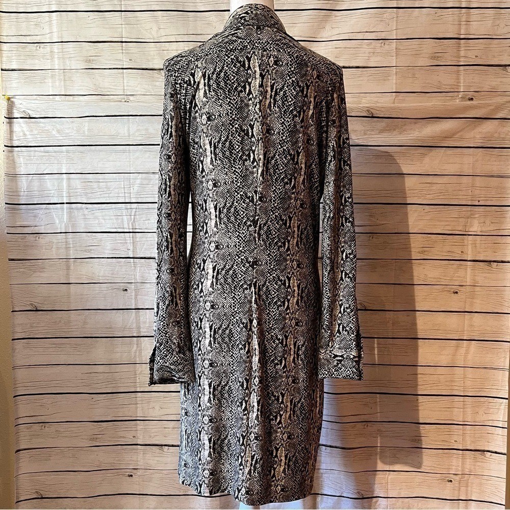 Norma Kamali Snakeskin Button Front Shirt Dress Size Medium