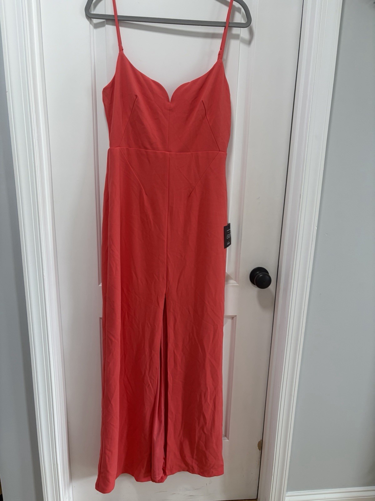 Lulus Impressive Glamour NWT size Large Coral Pink Sleeveless Column Maxi Dress