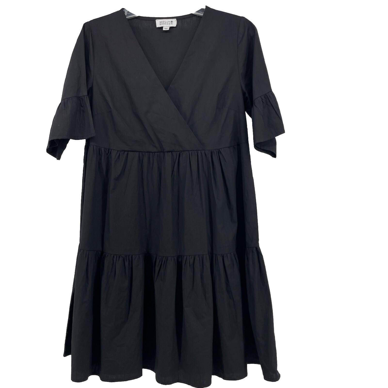 Molly Bracken Mini Dress Women’s Medium* Black 100% Cotton Western Boho Cottage