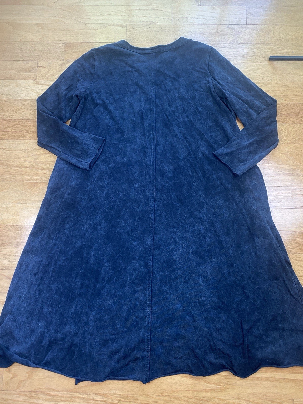LUUKAA Flicker Eco-friendly Washed, Thin Cotton Jersey Dress, Long Black Size 16