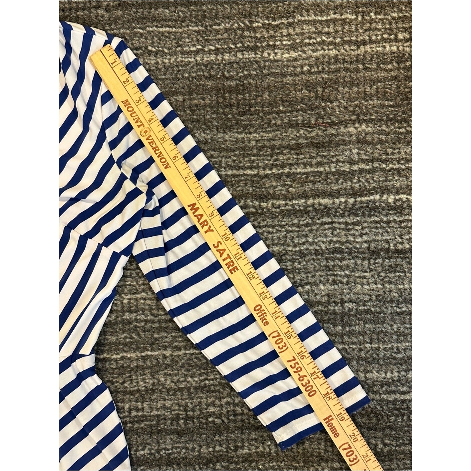 Lauren Ralph Lauren Blue White Striped Surplice Midi Dress Size 6 Coastal Preppy
